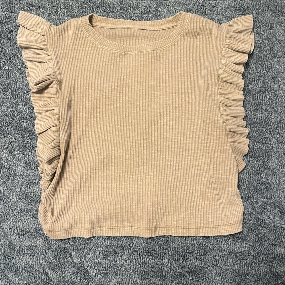 Cute tan ruffled top